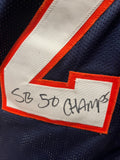 Chris Harris Jr. Autographed & 2x Inscribed Navy Denver Broncos Jersey | BAS COA