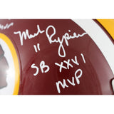 Rypien Theismann Williams Signed Washington Redskins F/S Helmet SB Beckett 49322