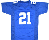 Tiki Barber Autographed Blue Pro Style Jersey - Beckett W Hologram *Black