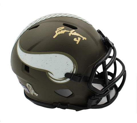 Brett Favre Signed Minnesota Vikings Speed Salute to Service NFL Mini Helmet