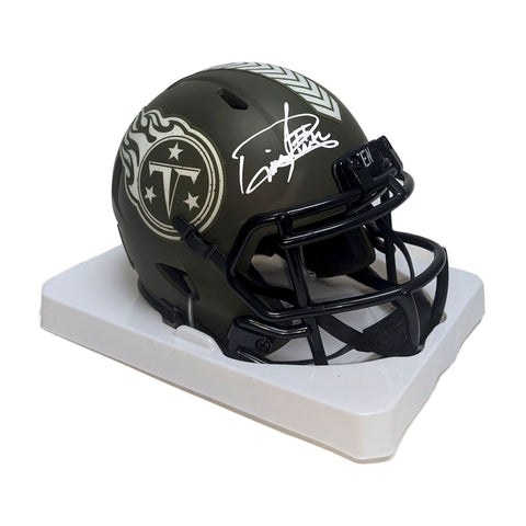 Derrick Henry Autographed Titans Salute to Service Mini Helmet - BAS