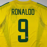 Autographed/Signed Ronaldo Nazario Brazil Yellow Jersey Beckett BAS COA