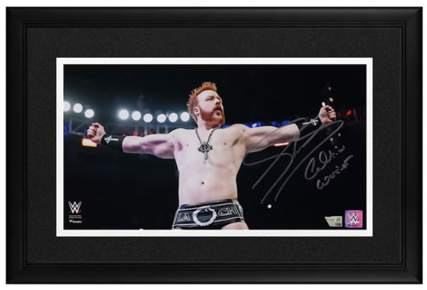 Sheamus Autographed "Celtic Warrior" Arms Out Framed 10" x 18" Display Fanatics