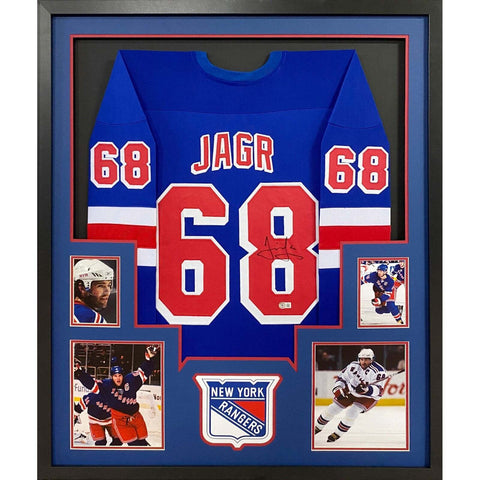 Jaromir Jagr Autographed Signed Framed New York Rangers Jersey BECKETT