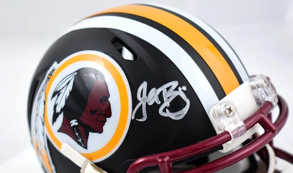 John Riggins Signed Washington Flat Black Speed Mini Helmet- Beckett W ...