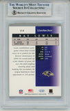 Ray Lewis Autographed 2001 Leaf Certified #72 Slabbed Trading Card Beckett 53496