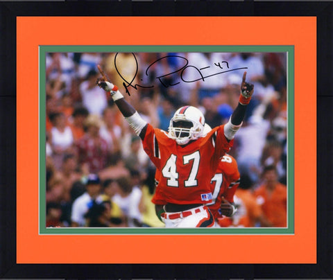 Framed Michael Irvin Miami Hurricanes Signed 8" x 10" Pointing Photo