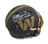 Joe Theismann Signed Washington Commanders Slate NFL Mini Helmet "SB XVII Champ"