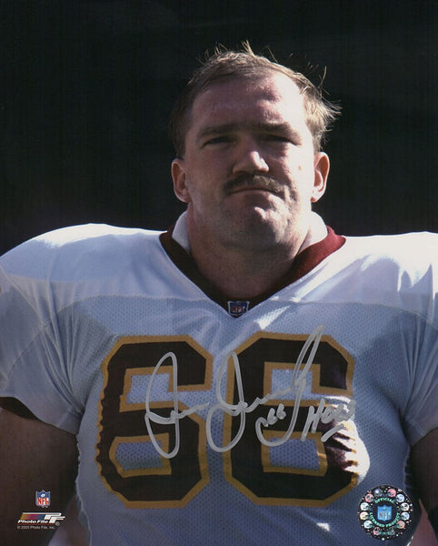 Joe Jacoby Signed Washington White Jersey Close Up 8x10 Photo w/Hogs - (SS COA)