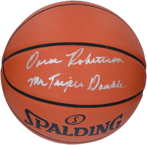 Oscar Robertson Milwaukee Bucks Signed Basketball & Mr. Triple Double Insc