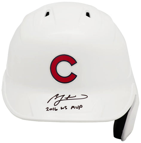 Ben Zobrist Signed Cubs White Rawlings Full Size Batting Helmet w/WS MVP -SS COA