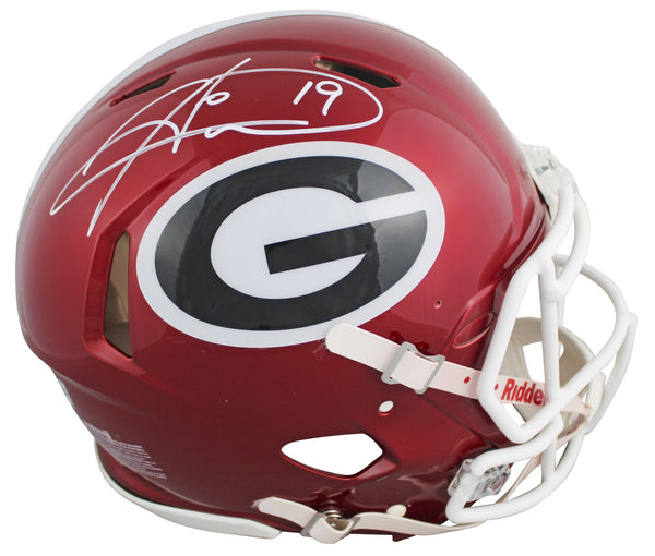Georgia Hines Ward Signed Flash Full Size Speed Proline Helmet BAS Witnessed