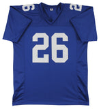 Saquon Barkley Authentic Signed Blue Pro Style Jersey BAS Witnessed