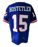 Jeff Hostetler Signed/Auto Blue Giants HOFSM.COM Football Jersey JSA XHC75