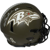 Ray Lewis Signed Baltimore Ravens Authentic Salute Helmet Beckett 42751