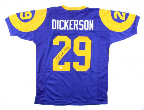 Eric Dickerson Signed L.A. Rams Throwback Jersey Inscribed "HOF 99" (JSA COA)
