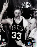 Larry Bird Signed 8x10 Boston Celtics Photo w/ Red Auerbach Bird+PSA/DNA