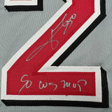 Autographed/Signed Jose Rijo 90 WS MVP Cincinnati Grey Jersey Beckett COA