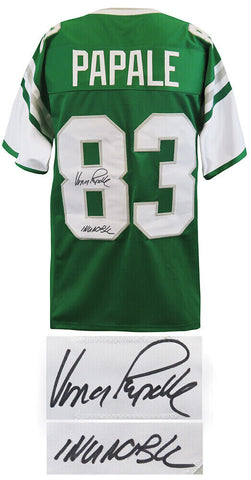 Vince Papale Signed Green T/B Custom Football Jersey w/Invincible (SCHWARTZ COA)