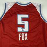 Autographed/Signed DE'AARON FOX Sacramento Red City Jersey Beckett BAS COA