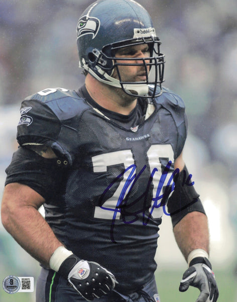Steve Hutchinson Autographed 8x10 Photo Seattle Seahawks Beckett BAS QR #BS36870
