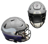 Justin Jefferson Signed Minnesota Vikings Speed Flex Custom Silver/Purple Helmet
