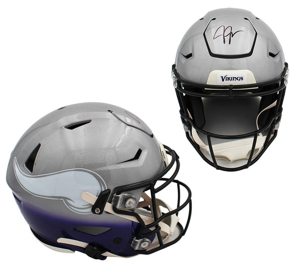 Justin Jefferson Signed Minnesota Vikings Speed Flex Custom Silver/Purple Helmet