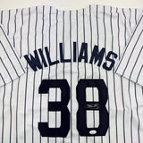 Autographed/Signed Devin Williams New York Pinstripe Baseball Jersey JSA COA