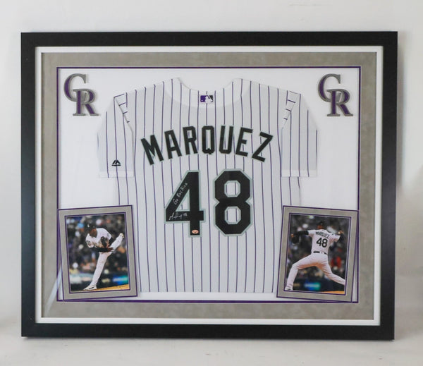 German Marquez Colorado Rockies Autographed Jersey in Deluxe Frame - JSA COA