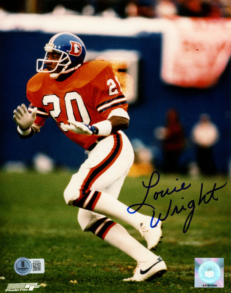 Louie Wright Autographed/Signed Denver Broncos 8x10 Photo Beckett 57781