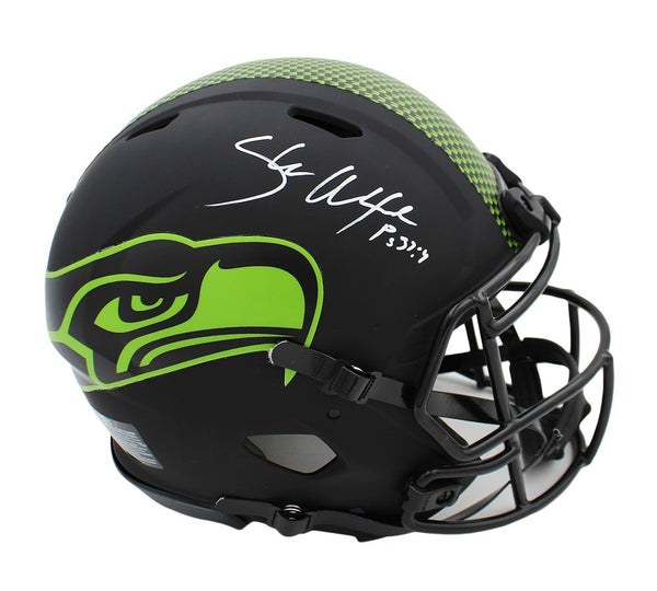 Shaun Alexander Signed Seattle Seahawks Speed Authentic Eclipse NFL Helmet -Insc