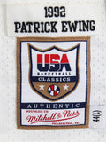 Knicks Patrick Ewing Signed White M&N 1992 USA Authentic Jersey BAS #BV01198