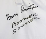 Oklahoma Barry Switzer "Boomer Sooner" Signed White Polo Shirt BAS Witnessed