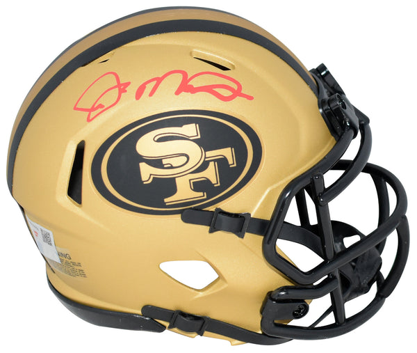 JOE MONTANA SIGNED SAN FRANCISCO 49ERS RAVE SPEED MINI HELMET FANATICS