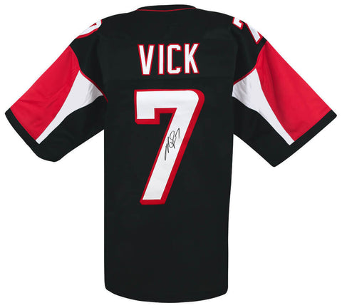 Michael Vick Signed Black Throwback Custom Football Jersey - (SCHWARTZ COA)