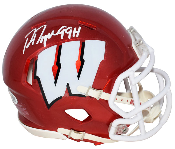RON DAYNE AUTOGRAPHED WISCONSIN BADGERS FLASH SPEED MINI HELMET JSA