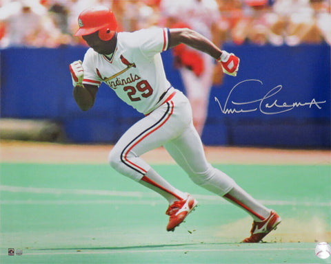 Vince Coleman Signed St. Louis Cardinals Stealing Base 16x20 Photo - (SS COA)