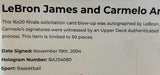 LeBron James & Carmelo Anthony Dual Autographed " Photo -- LED Shadowbox UDA COA