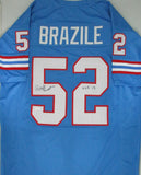 Houston Oilers ROBERT BRAZILE Signed Custom Replica Jersey AUTO w/ HOF '18 - JSA