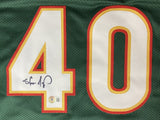 Shawn Kemp Seattle Signed Green Basketball Jersey BAS