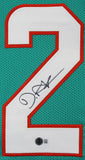 De'Von Achane Authentic Signed Teal Pro Style Jersey Autographed BAS Witnessed