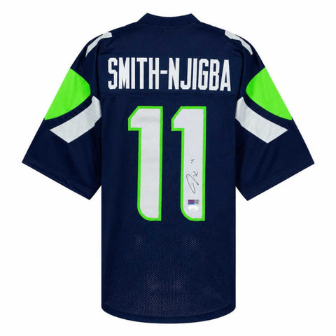 Jaxon Smith-Njigba (SEAHAWKS) Signed Navy Custom Football Jersey (JSA COA)