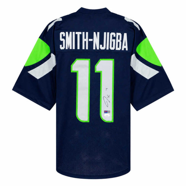 Jaxon Smith-Njigba (SEAHAWKS) Signed Navy Custom Football Jersey (JSA COA)