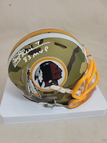 JOE THEISMANN SIGNED WASHINGTON REDKINS CAMO SPEED MINI HELMET BECKETT