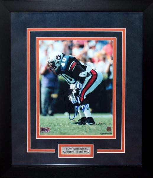 TONY RICHARDSON AUTOGRAPHED AUBURN TIGERS 8x10 FRAMED PHOTO COA