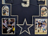 SUEDE FRAMED DALLAS COWBOYS TONY ROMO AUTOGRAPHED SIGNED JERSEY PSA HOLO