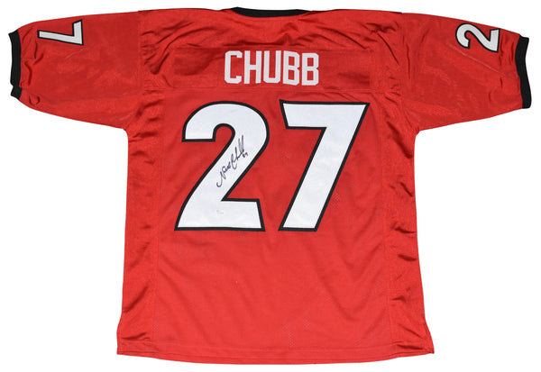 NICK CHUBB AUTOGRAPHED GEORGIA BULLDOGS #27 RED JERSEY JSA