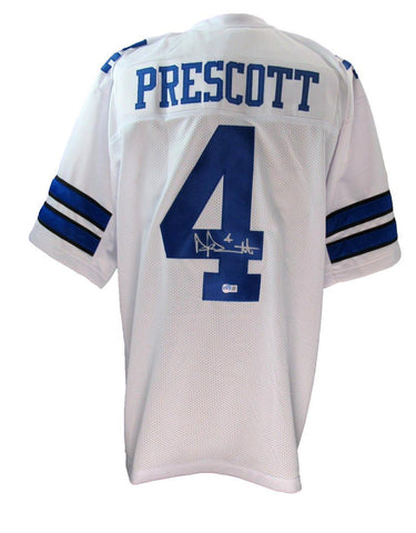 Dak Prescott Autographed Dallas Cowboys Custom Jersey Beckett 186814