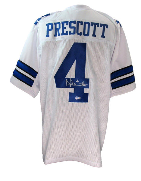 Dak Prescott Autographed Dallas Cowboys Custom Jersey Beckett 186814