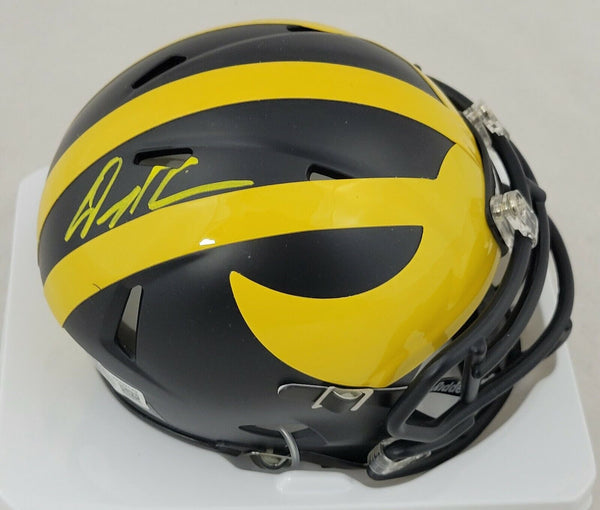 DAXTON "DAX: HILL SIGNED MICHIGAN WOLVERINES SPEED MINI HELMET BECKETT COA